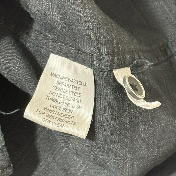 PRONTO UOMO Button-Up Short Sleeve Linen Blend Shirt Men's Size XL Color Black - Picture 6 of 6